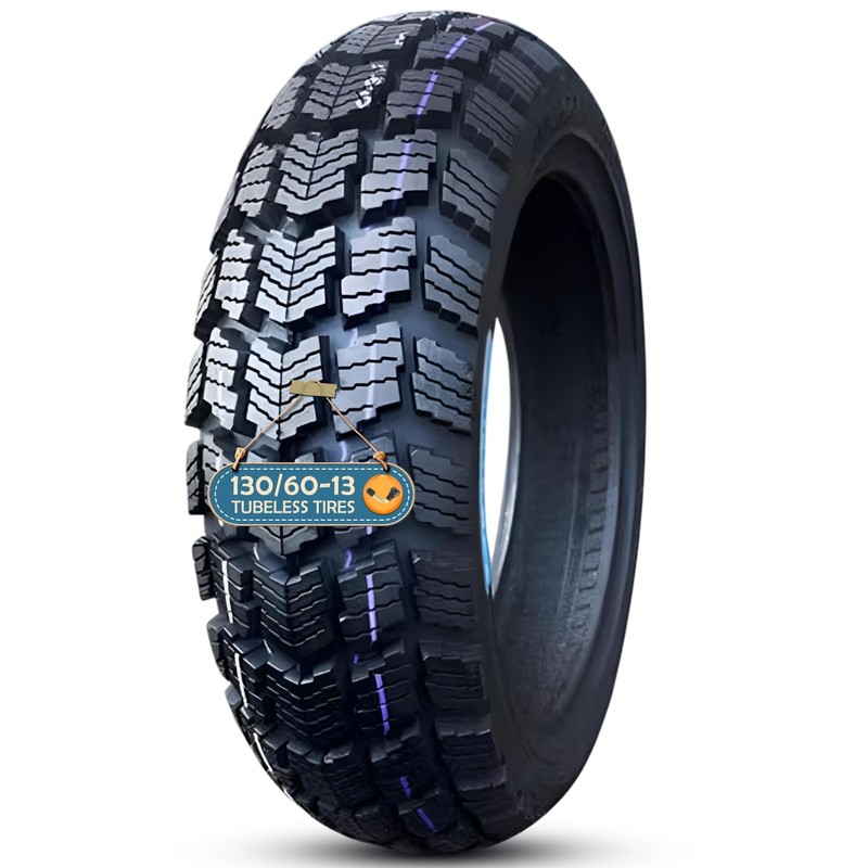 130/60-13 Mountain Bike Tire, Heavy-Duty Offroad 8PR 62J Nylon, All-Terrain