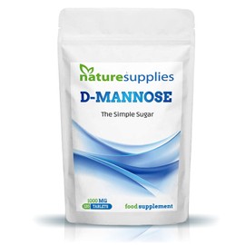 naturesupplies D-mannose 1000mg Tablets, 120 Pack - Vegan Friendly - Premium Coated High Strength Tablets Easy To Swallow, Natural Ingredients In Our Dmannose Supplements