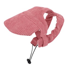 Dog Baseball Cap, Dusty Pink Cat Dog Summer Beach Visor Hat with Ear Holes and Rope Clip Adjustable Puppy Sunbonnet Headdress Sun Protection Bonnet Supplies for Pets (Medium)