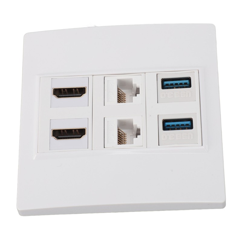 6 Port Multimedia Wall Plate 5Gbps 4K 60HZ HD Multimedia