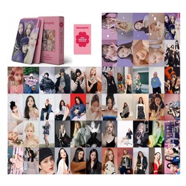 QOCUILC Black Pink, Korean Female Star BP Photocards, K-Pop Trading Cards, Album with Postcard Box for Fans Kpop Merchandise Gift Set (Welcoming)