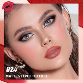 BINGBRUSH 2in1 Matte Lip Liner and Lipstick Combo, Lipstick for Women, Longwear Waterproof Lip Liner Pencil, Matte lipstick Smudge Proof Lip Combo sets, Women's Long Lasting Lip Makeup (2#Peach Heat)