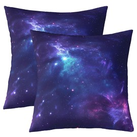 Homemissing Outer Space Throw Pillow Covers 40x40cm 1Pcs Kids Purple Galaxy Decorative Pillowcase for Sofa Bed Chair Car Universe Planet Printed Cushion Cover Starry Sky Outdoor Pillows Covers