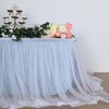 14FT Extra Long 48" Two Layered Tulle & Satin Table