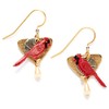 Silver Forest Cardinal Pearlescent Drop Earrings One Size
