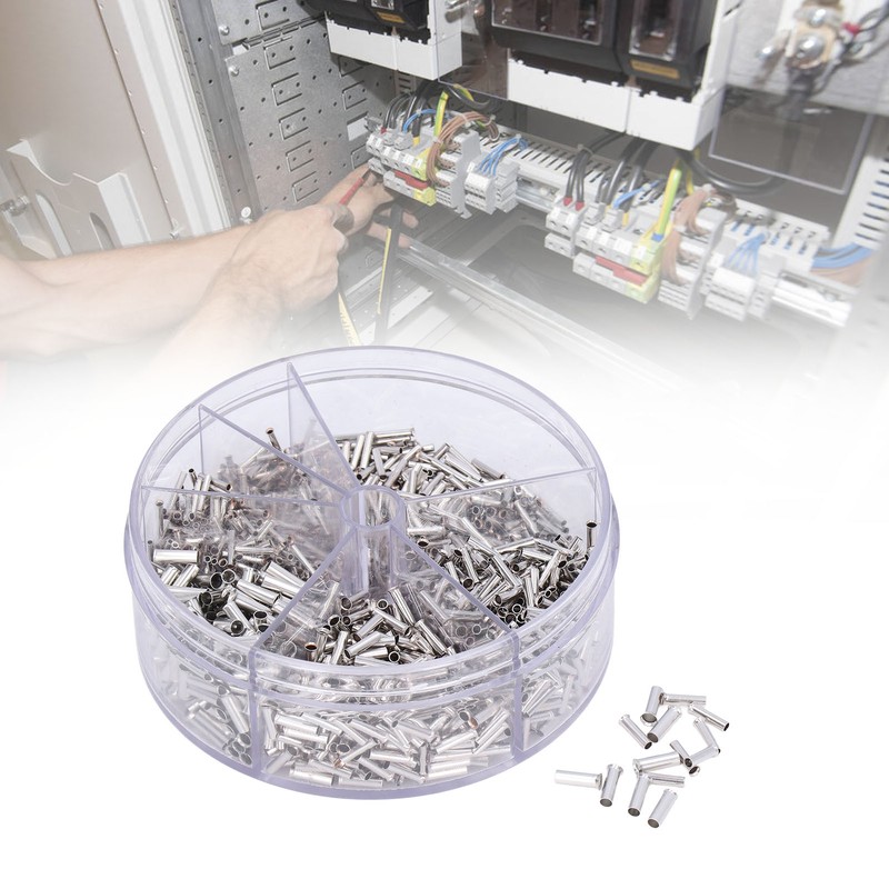 1900Pcs Wire Ferrule Non Insulated 0.52.5mm Connector Crimp Terminal 1422