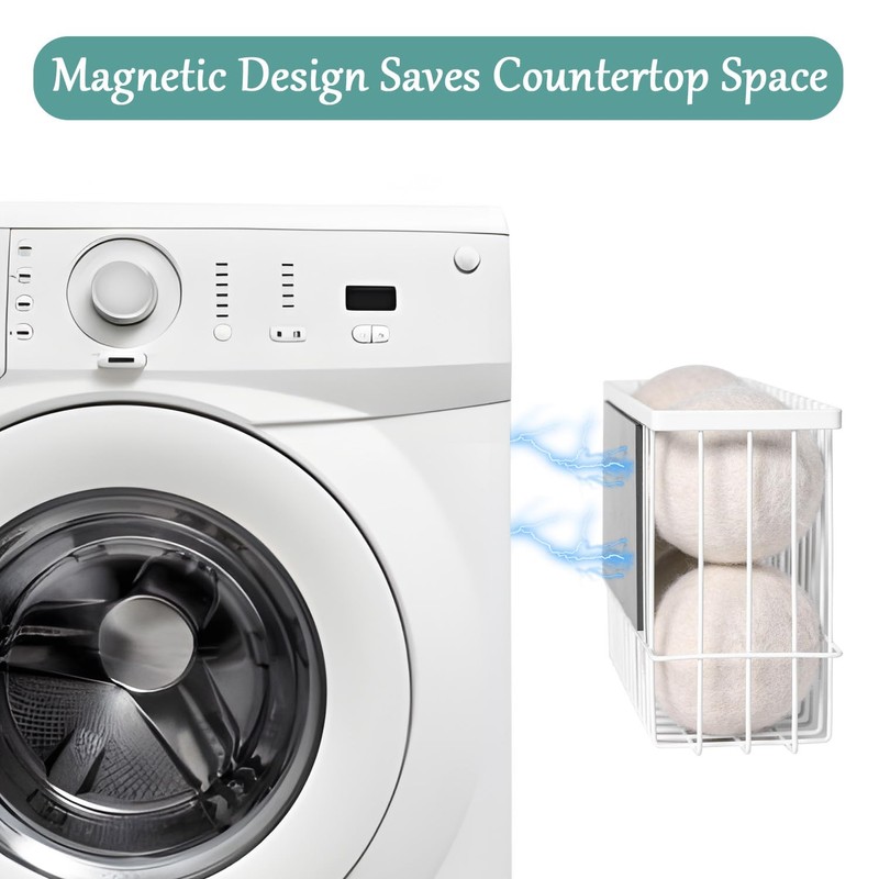 VEGEVIGI Magnetic Dryer Ball Holder, Lint Bin For Laundry Room,