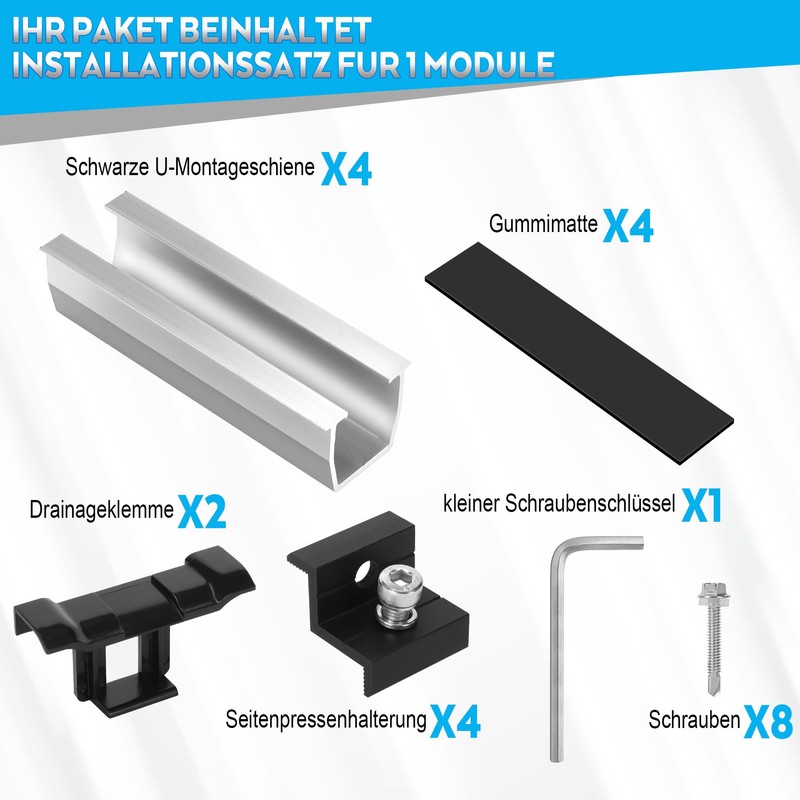 BOSYTRO PV Bracket Mounting Set, Solar Module Bracket for 1