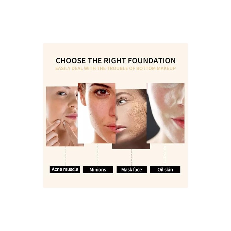 Flawless Liquid Foundation, Base de Maquillaje de Cobertura Total, Control