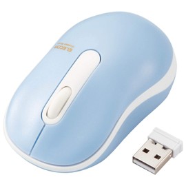 Elecom M-DY10DRSKBUL Wireless Mouse, Silent, Antibacterial, 3 Buttons, Size S, Light Blue