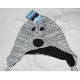 Polar Wear by Kids Apparel Club Kid Bear Animal Hat One Size NWT Grey White & Black 100% Acrylic Polar Wear $24