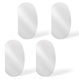 Set of 4 Serrated Scrapers for Pottery Tools, Stainless Steel Clay Ribs, Oval Modelling Cutting Scraper, Clay Shaping Tools for Ceramics, Structural Artists, Modelling Potters