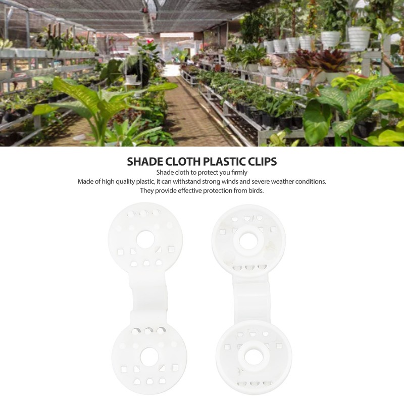 100pcs Shade Cloth Plastic Clips Round Fixing Clips for Greenhouse