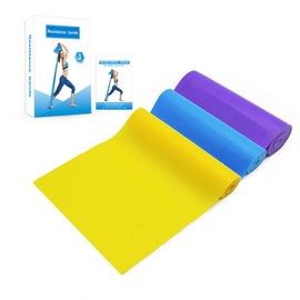 TAIYUNWEI Resistance Bands Set, [Set of 3] 1.5M/4.9ft Skin-Friendly Exercise Yoga Bands with 3 Resistance Levels,Workout Resistance Bands for Women/Men,Ideal for Strength Training,Yoga,Pilates,Fitness