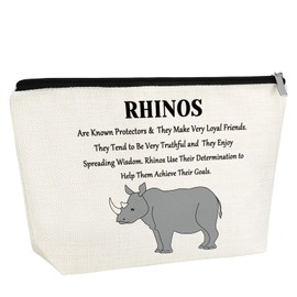 Gfhzdmf Rhinoceros Gifts Makeup Bag Rhino Lover Gifts For Women Animal Lover Gifts Cosmetic Bag Christmas Birthday Gifts For Rhino Lover Daughter Friends Rhino Make Up Bag Travel Pouch