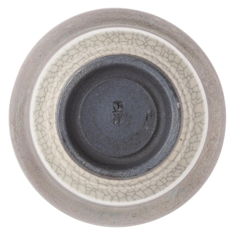 Marui Pottery Shigaraki Ware 3-4055 Hechimon with Lid, Height Approx.