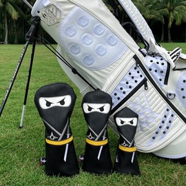 Golf Club Headcovers Ninja Golf Wood Covers Set Golf Driver Covers Fairway Utility Hybrid Headcovers Premium Leather for Women and Men (1 Piece Fairway Wood)