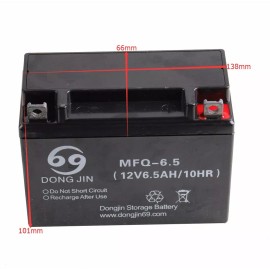 Unbranded 12V 6.5AH MFQ-6.5 UT6.5L Battery for Go Kart Golf Carts ATV Buggy E-Bike Scooter