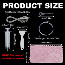 KASESSS 11 Pcs Fridge Dredger and Cleaning Set, Fridge Drain Hole Cleaning Tool, Fridge Dredger Cleaning Tools, Fridge Emptying Dredger and Cleaning Set, Reusable for Kitchen Refrigerator Cleaning