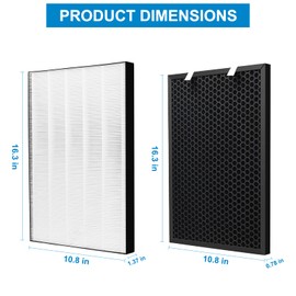 Air220 Air320 Filter Replacement Compatible with Bissell Air320 Air220 2768A 2609A Air Purifier, Include 2 HEPA + 1 Activated Carbon Filter + 6 Pre-Filter, Compare Part # 2677,2678,2804