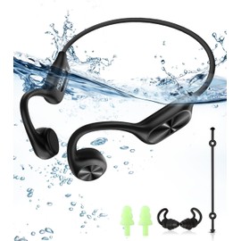 Bone Conduction Headphones for Swimming, IPX8 Waterproof Open-Ear Headphones for Swimmers, Runners, Cyclists, Outdoor Enthusiast, Lightweight Wireless Bluetooth 5.3 with Built-in 32GB MP3 Player