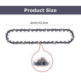 JINJUMEI Pack of 4 Saw Chains, 6 Inch Chainsaw Chain, Mini Chainsaw, Mini Steel Chains, Universal Chain for Chainsaws, Compatible with All 6 Inch Mini Chainsaws, Carpentry and Landscaping