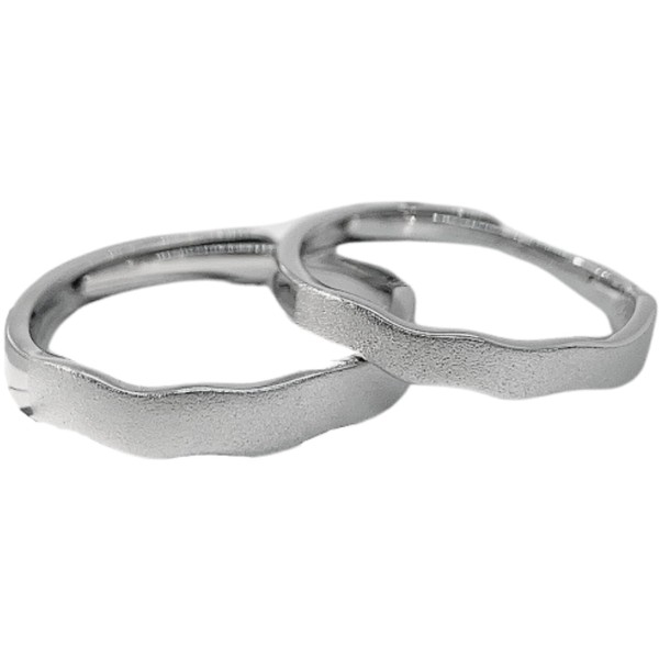 Nicoiro NSPR180 Pair Ring, Frosted, Made by S925, Matching Couple,