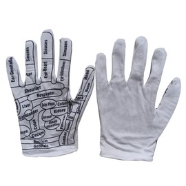 FRCOLOR Elastic Massage Gloves with Acupoint Patterns for Reflexology Breathable Portable Massage Gloves for Relief Suitable for Professional and Personal Use at Home Hotel Travel