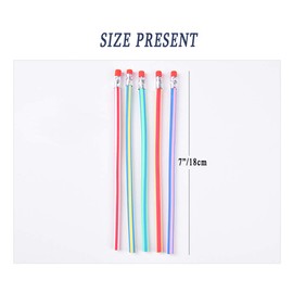 OJYUDD OJYUDD Flexible Bendy Pencil, 35 PCS Flexible Soft Pencil Colorful Stripe Soft Pencils with Eraser as Gift for Students or Children