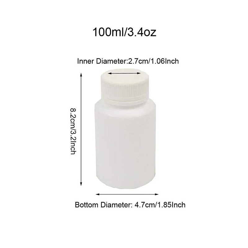 12Pcs 100ml Empty Plastic Round Bottles with Lids Storage Containers