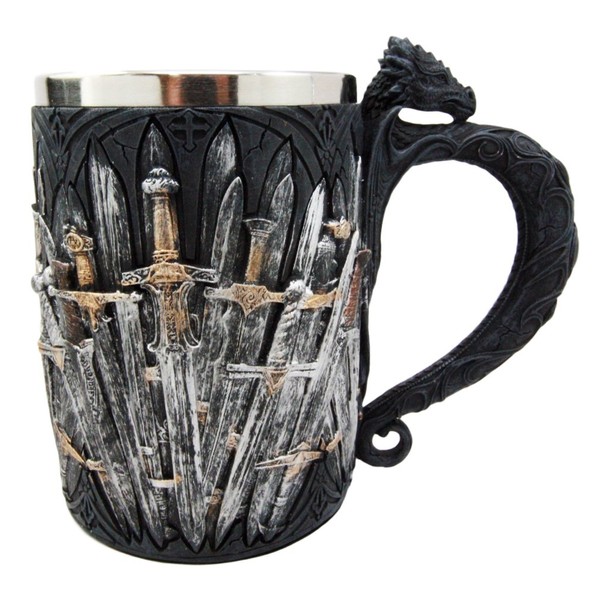 Ebros Gift Legend Of The Valyrian Steel Swords Beer Stein Tankard Cup Fantasy Dungeons And Dragons Drogon Elixir Of Life Slayer Of Night Walkers Blades