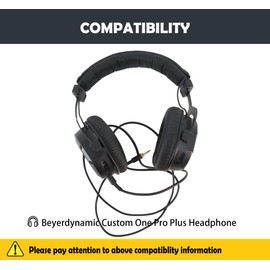 HTINDUSTRY Premium Replacement Earpads Cushions Compatible with Beyerdynamic Custom One Pro Plus Headphones EarPads with Softer Protein Leather/Memory Foam