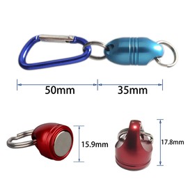 MUTUACTOR 1 magnetic keyring with quick release, 3.6 kg for separating the key fob with rope and buckle (colour: blue)
