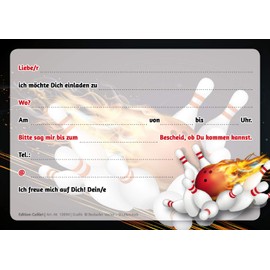 EDITION COLIBRI 10 Bowling Invitations: Birthday Invitations for Kids, Girls/Boys, Set of 10, Bowling Invitations for Kids Birthday Party or Bowling Night (10694)