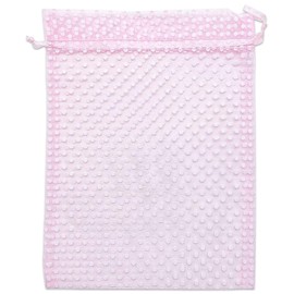 TheDisplayGuys 100-Pack 4x6 Sheer Organza Gift Bags with Drawstring (Medium) - Polka Dot (Pink/White) - for Wedding Party Favors, Jewelry, Candy, Treats Mesh Pouch