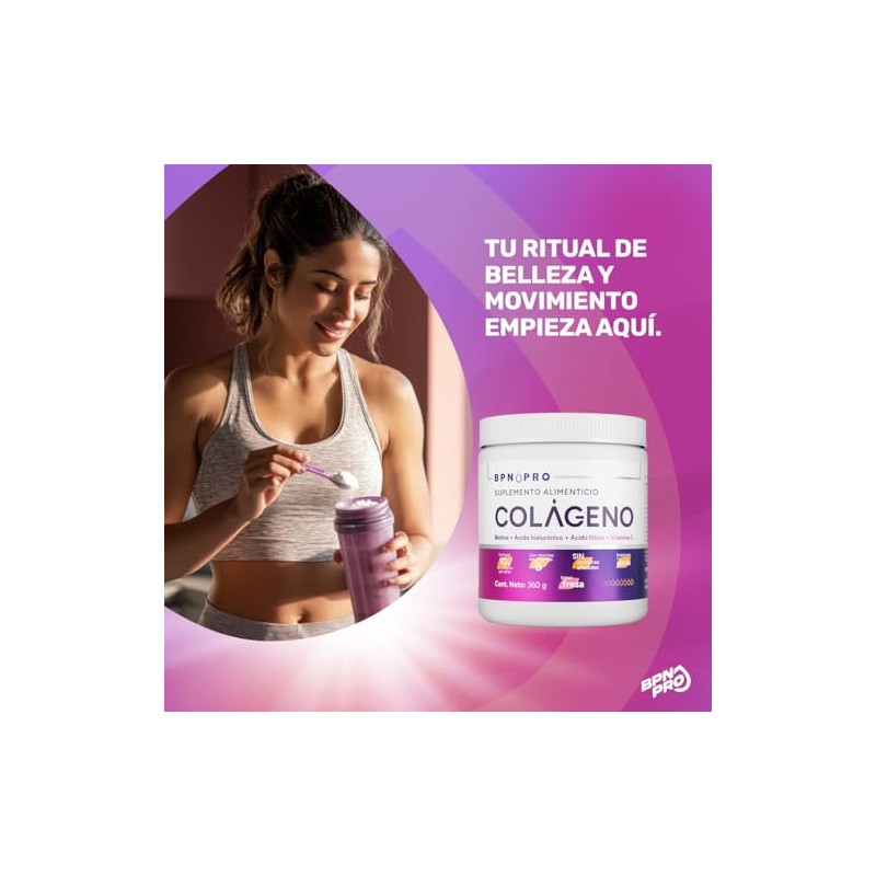 Bpn Pro Colágeno Hidrolizado Polvo Sabor Fresa 360 Vitamina Zinc