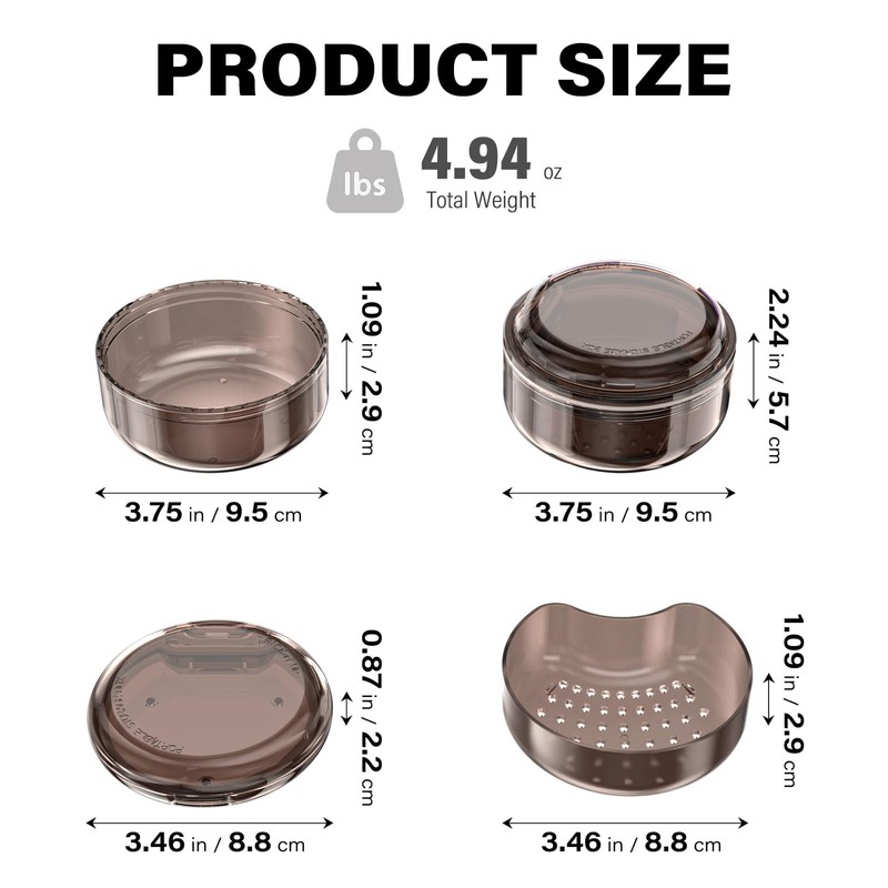 2-in-1 Retainer Case & Denture Cup for Soaking Dentures –