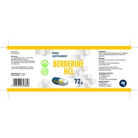 Berberine HCL 500 mg 120 Vegan Capsules, Laboratory Tested, High Dose