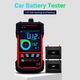 Probador de Batería de Automóvil 12V 24V 100-1999 CCA Analizador de Prueba de Alternador Automotriz de Carga para Camión Marino Pantalla de 3,2 Pulgadas