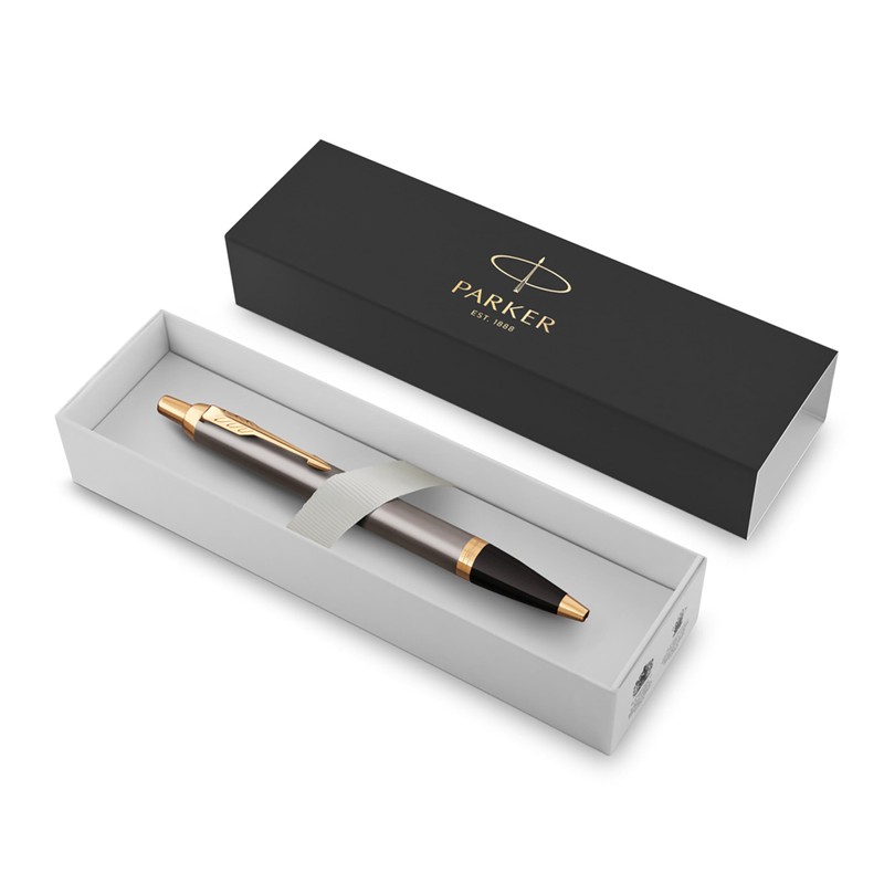 PARKER IM Ballpoint Pen | Grey Lacquer with Gold Trims