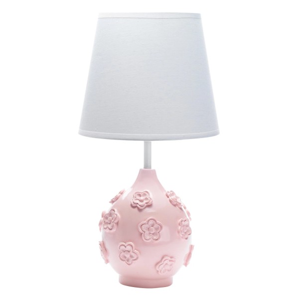 Lambs & Ivy Signature Botanical Baby Pink Floral Nursery Lamp
