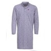 Henry Terre Men's Long-Sleeved Nightdress, Grid Lines Pattern, Chest Pocket,