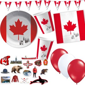 DH-Konzept Canada Paper Plates for Parties and Birthdays Pack of 10 Maple Canada