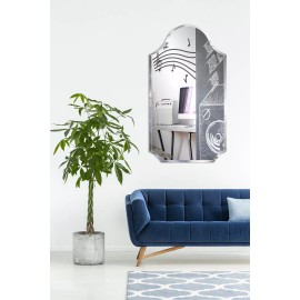 Pro Safe Glass Frameless 24" x 36" Arched Scallop Mirror