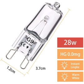 OSDUE OSDUE G9 Halogen Leuchtmittel, 5 Stck Kapsel Lampe Dimmbar 28W 230V Warmwei?e Lampen 2800K fr Backofen Mikrowellen Herd Deckenleuchten