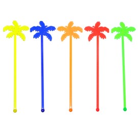 Honbay 50PCS Fun Swizzle Sticks Tropical Palm Tree Shaped Cocktail Ice Drink Stirrers