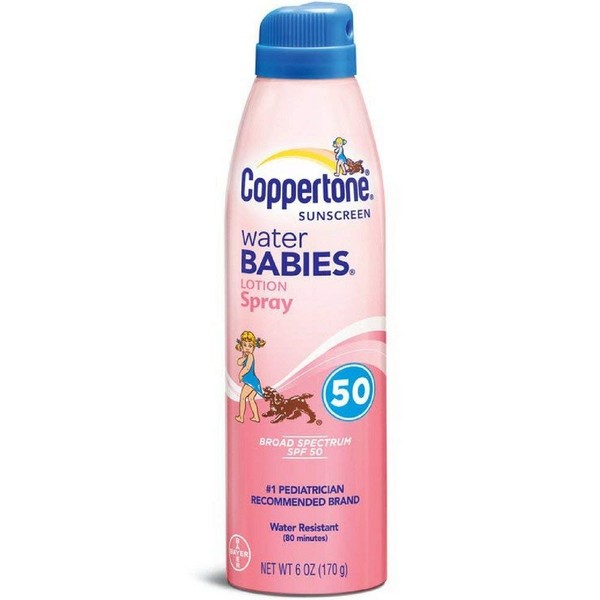Coppertone Water Babies Quick Cover Sunscreen Lotion Spray, SPF 50, 6-Ounce Bottles (Pack of 2)