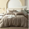 JIYUAN 100% Washed Cotton Duvet Cover Set Comfy Simple Style