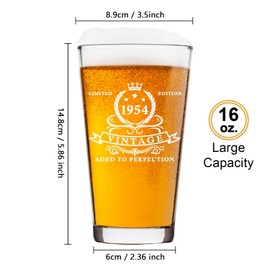 LIGHTEN LIFE Geschenke zum 70. Geburtstag für Männer 480 ml, 1954-Bierglas in Fassbox, 70. Geburtstag-Bierglas, Geschenkideen zum 70. Geburtstag, 1954-70.-Bierglas für 70 Jahre alten Vater, Ehemann