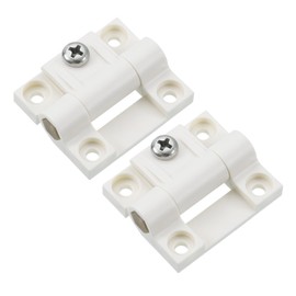 QUARKZMAN Pack of 2 Adjustable Torque Hinges 43 x 36 mm Plastic with Countersunk Holes Adjustable Position Control Hinges for Cabinets and Furniture, White